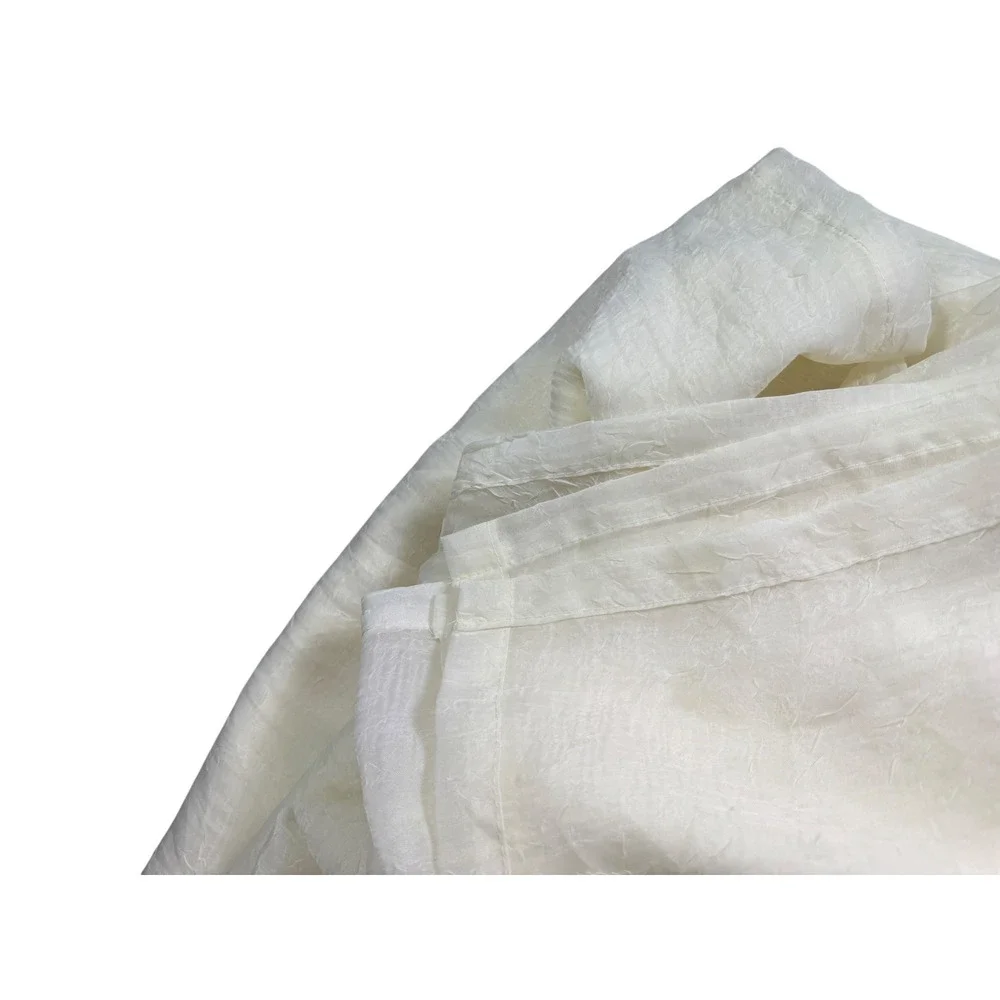 Light Yellow Window Scarf Treatment Sheer Crinkle Texture Drape 1 Single